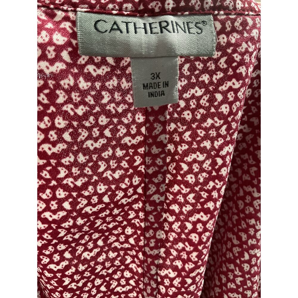 Catherines Red 3x Graphic Print Button-Up - image 3